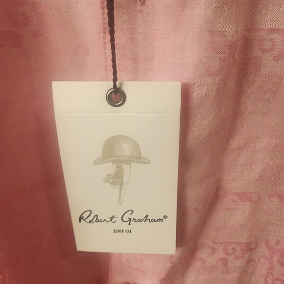 NWT Robert Graham Pink Morley Linen Blend Button Down Shirt Mens 3XL - Picture 5 of 10